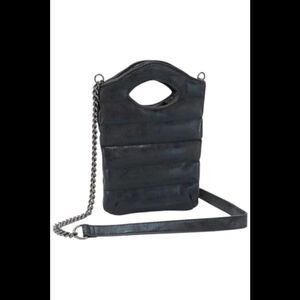 Think Royln Vegan Faux Leather Convertible Mini Crossbody Black